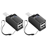 USB C ハブ Type C 3ポート 2個入り POTRRCIUSUER USB3.0＋USB2.0コンボハブ 超小型 バスパワー USB-C変換アダプター ポート拡張 高速 軽量 コンパクト 携帯便利 (ブラック)