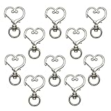 ハート ナスカン【シルバー】銀 金属 ストラップ キーホルダー パーツ 金具 ハンドメイド 10個入り【全長34mm】きらきらぷんぷん丸 NSKR-029