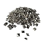 10mmシルバー角ピラミッドカシメ500個入り、リベット、レザークラフト ハンドプレス機 スタッズ 革細工 革細工道具