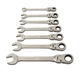 Crescent FRP7 7 Piece 5/16-Inch to 3/4-Inch 72 Tooth Ratcheting Pivot Head Combination Wrench Set by