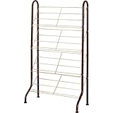 シューズラック(靴立て) スチール スリム 【8足まで収納可】 幅54cm ブラウン