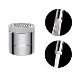 Hibbent Dual-function 2-Flow Faucet Aerator, Water Saving Slicione Touch 360-Degree Twist Dual Spray