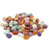 瑪瑙 アゲート カラフル 天然石 タンブル パワーストーン 選べる2サイズ 10mm～20mm 100g (サイズ：15mm～20mm)