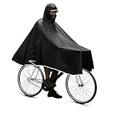 Anyoo昼と夜の間に自転車の乗りバイクに乗っ男性女性をハイキングアウトドアキャンプに適した軽量防水透湿再利用可能なポンチョを多使用四季 (black)