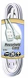 Coleman Cable 09415 16/2 SPT-2 3-Outlet Cube Tap Extension Cord with Safety Cover, White, 20-Feet [並