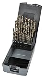 Precision Twist C29R10CO Cobalt Steel Jobber Length Drill Bit Set with Plastic Case, Gold Oxide Fini