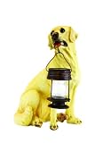 Yellow Lab Dog With Lantern Outdoor Garden Solar Light [並行輸入品]