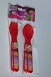 Dora 4pc Fork & Spoon Set in Bag - Red by Dora the Explorer