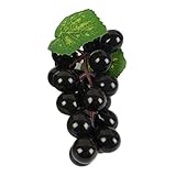 RaiFu 人工ブドウ 人工葡萄 造花 人工花 人工果物 家屋 キッチン パーティー ホテル レストラン 装飾 環境保護 無毒 柔らかく 鮮やかな色 1pcs ブラック 22粒
