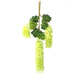 （なないろ館）華やぐ！シルク 造花 藤 110cm 結婚式 パーティー 装飾 花輪 壁掛け 観葉植物 ウェディング デコレーション 飾り 演出 (緑・12本)
