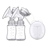 Pretty See　デュアルユース電動ブレストポンプセット、自動シリコン乳房ポンプ、電動マッサージミルクセーバーサクション、ホワイト