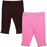 カーターズ（Carter's）女の子用ブラウン&ピンクボディースーツにピッタリなコーデパンツ2枚セット newborn nb 50cm 新生児用 出産祝いギフト,茶色パンツ,厚手コーデパンツ2枚組【並