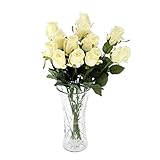 Anself 12PCS 人工ローズフラワー ソフト PU ローズの花束 シングル茎 結婚式の花嫁 パーティー ホームホテルの装飾