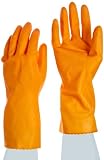 Ansell Tan Rubber 26-665 Latex Glove, Chemical Resistant, Straight Cuff, 13 Length, 18 mils Thick, M