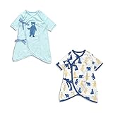 baby ampersand くま柄2Pセット コンビ肌着　ブルー　70cm