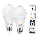 センサーライト Kakanuo LED電球 人感センサー電球 口金直径26mm 100W形相当12W 1100lm 電球色 2個セット　KN-A19HW