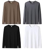 [SIPERLARI] インナーシャツ 長袖 メンズ 4枚組 綿100% 肉厚生地 肌着メンズ tシャツ 大きいサイズ 無地 抗菌防臭 カジュアル 吸汗速乾 秋 冬 春 服(ミックスカラ XL)