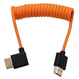 HangTon SONY用FX30 FX6 A9M3 A1 A7RV A7IV、ルミックスG9 GH5M2 GH7 S1R、Nikon用Z6III、Canon用C70 R5II、FEELWORLDポートキーLH7P LH5H、アトモス忍者V、オレンジ編組コイル用直角HDMI 8K 4Kケーブル