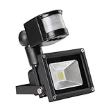 W-LITE 10w Led Motion Sensor Flood Light,80w Halogen Bulb Equivalent,Warm white,800lm,Outdoor Waterp