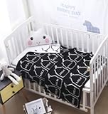 【ママセレクト】（モノクロミルク柄）　110×90　海外風　タオルケット　ブランケット　膝掛け　ひざかけ　日よけ