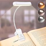 Glocusent 読書灯 ブックライト 30分タイマー 3段階調色 ５段階明るさ 目に優しい CRI 95 充電式 LED クリップ ライト ET水平ヘッド 長時間点灯 40g 軽量 ポータブル 読書/譜面台 ライト