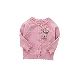 Pojour ベビー服 子供服 女の子ニットセーター 冬 防寒 かわいいカーディガントップス おしゃれ 暖かい 厚手 綿 ベビールームウェア 普段着 カジュアル 旅行 記念日 プレゼント 丸首 黄色