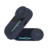 FreedConn TCOM-VBオートバイのヘルメットのブルートゥースヘッドセット、Bluetooth 防水 インターコム、800M 無線通信 2人同時通話 3Riders FMラジオ(ハードタイプケーブル 、2台セット)