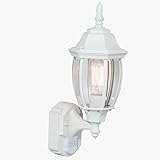 Alexandria White Outdoor Wall Light Fixture Motion Sensor Timer [並行輸入品]