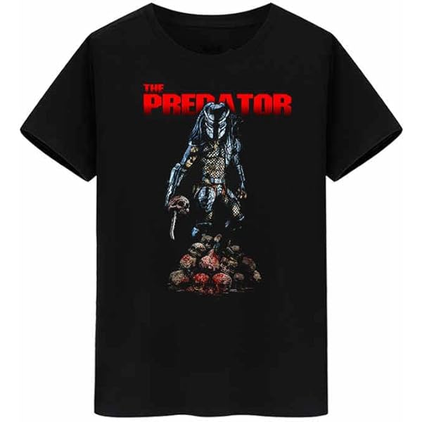 Amazon | Tシャツ メンズ レディース Predator プレデター 夏服 丸襟