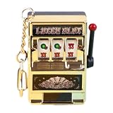 LOL-FUN ミニスロットマシンおもちゃ、キーチェーンミニアーケードゲームおもちゃ、女の子男の子女性用, ゴールデン