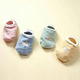 ベビーソックス　１０-１2cm 0歳-4歳くらい 選べる4色　星の柄 滑り止め付き カラー無地　ベビー靴下 男女兼用 男の子用　女の子用 赤ちゃん 靴下 4点セット 梱包 できます