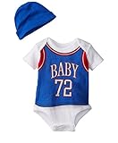 (ウォ２U)Woo2u キッズ 新生児 赤ちゃん スポーツ風 ベビー服 半袖 ボディスーツ ボーダー ロンパース カバーオール パジャマ 寝間着 オーバーオール ブルー 95