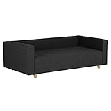 arne ベンチソファ ベンチ イス 背もたれ 肘掛け 片肘付き コーナーソファー Baggy DX-コの字 3×6 ファブリック ブラック