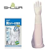 ショーワグローブ/SHOWA/ビニール手袋 腕カバー付薄手 [5双入]/品番:No.240 サイズ：M