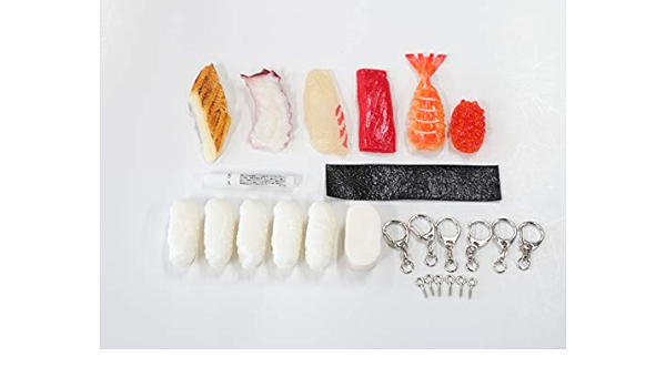 Amazon 食品サンプル 工作キット 寿司6カン いくら キーホルダーセット 夏休み 自作 工作 手作り クッキングトイ おもちゃ