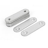 uxcell　フラット修理プレート　ステンレススチール　シルバートーン　10個入り　家具の固定板