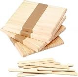 200本セット 木製アイススティック棒 クラフトスティック 創造力 想像力 工芸品 手作り DIY 114mm*10mm*2mm (木色)