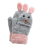 ラブリーニットベビーグローブベビー冬の手袋キッド手袋グレー