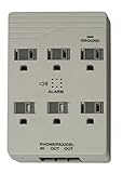 Woods 041153 6-Outlet Front Entry Surge Protector Wall Adapter, 1000 Joules of Protection, Light Gre