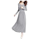 (モコベビー) MOKO BABY レディース 長袖 ロング ワンピース フェミニン セクシー ゆったり 着心地 ハイウエスト 体型カバー 美スタイル 旅行 ルームウェア 部屋着 リラックス マタニテ