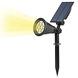 T-SUN ソーラーライト 7LED ガーデンライト 3000K黄色 スポットライト 省エネ 屋外用充電式 玄関先 芝生 階段 庭など対応 LED照明