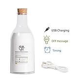 ミルクボトルナイトライト、teepao USB Charing DIYメッセージLEDミルクボトルランプwithスリープタイミングモード、家パーティー装飾、クリエイティブギフトfor Children