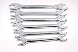 SK Hand Tool 86163 Metric Open End Wrench Set, Full Polished Finish, 6-Piece [並行輸入品]