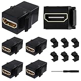 Xiatiaosann HDMI キーストーン カプラー、メス - メス HDMI キーストーン ジャック インサート 3D & 4K ミニ アダプター コネクター ウォール プレート用 ブランク キーストーン ジャック インサート付き スクリュードライバー (ブラック、13個パック)