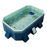 ［ヒマラヤ］折りたたみプール 空気入れ不要 185×140×45cm 大型 組立簡単 家庭用 子供用 大人用 FOLDING_POOL ネイビー １８５ フォールディング