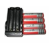 etbotu 4pcs 18650 3000 mAh 3.7 V Li - Ion充電式バッテリー+ 1pcs充電器コンボ