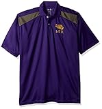 NCAA LSU TigersメンズCTRロゴポロシャツ、L、パープル/チャコール