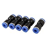uxcell クイック継手　6mm ー 6mm ストレート接続　3.3 X 1.3cm　ブルー ブラック　5個入り