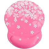 Excovip 桜 マウスパッド かわいい、おしゃれ 、疲労軽減、オフィス用、マウスパッド リストレスト一体型 人間工学に基づいたデザイン、洗える、低反発 手首パッド 3606