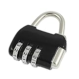 Hommy ナンバーロック　ダイヤルロック パスワードパッドロック　金属　3 ディジット　ジュエリーネックレスボックス　コンビネーション　ツーカラー (ブラック)